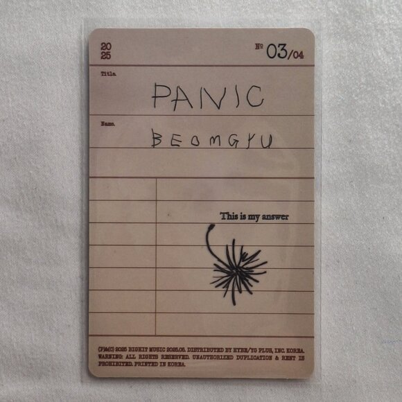 BEOMGYU of TXT (Panic) Photocard - Picture 2 of 2